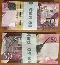 Kenya - 100 pcs x 50 Shillings 2019 UNC P. W52 bundle Lemberg-Zp