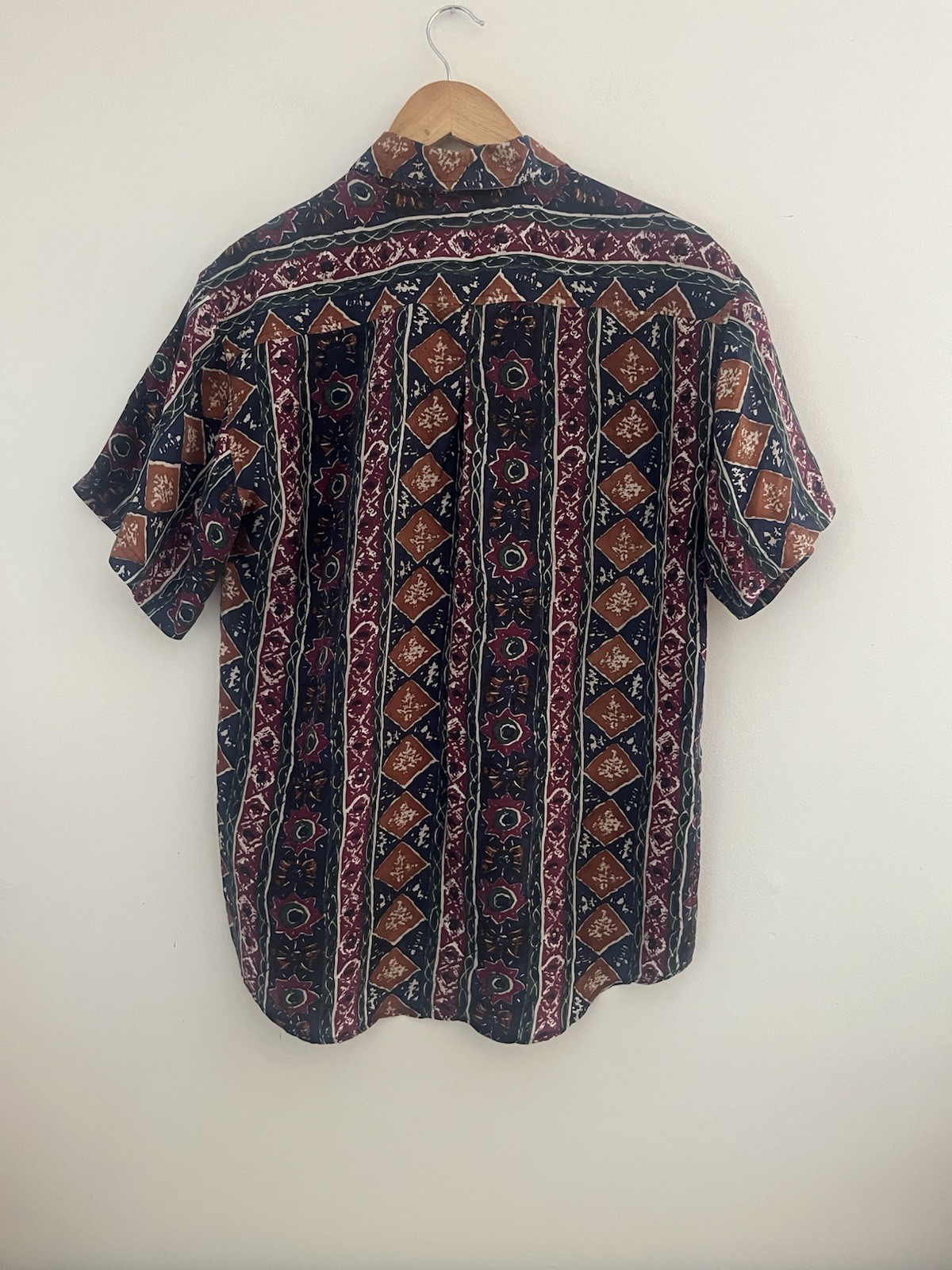 Vintage Silks Able multi-patterned button-down sh… - image 8