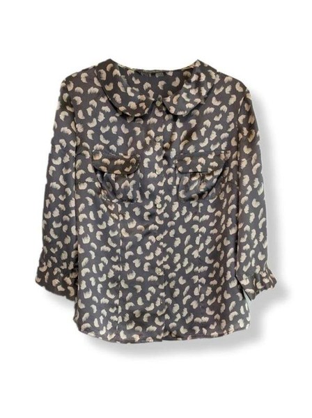 Women Boden Shirt Grey Silk 38