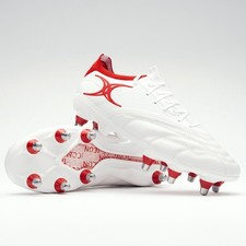 Gilbert Rugby Boots - Icon Players 8 Stud - White Size 8 - Ex Display Free p&p