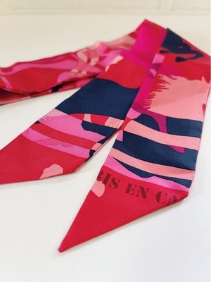 Hermes Twilly Pink Horse Pattern