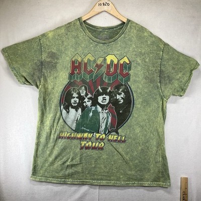 Retro 70s ACDC Highway To Hell Tour T Shirt Stone Washed Mens XL
