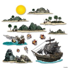 Pirate Ship Island Props Party Accessory 1 count 14/Pkg