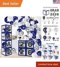Class of 2026 Blue Graduation Decorations Balloon Arch Kit 4 Balloons Boxes GRAD
