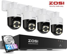 ZOSI 8CH 4K NVROutdoor PoE Security 8MP Camera System 2TB Color Night Vision