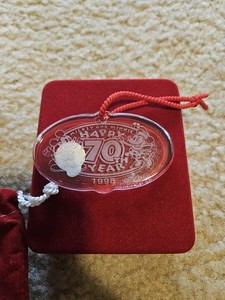 1998 Waterford Crystal Disney Mickey Mouse 70th Anniversary Ornament W/ Box