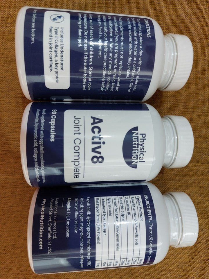 Physical Nutrition Activ8 Joint Complete Supplement 90 Capsules SEALED ...