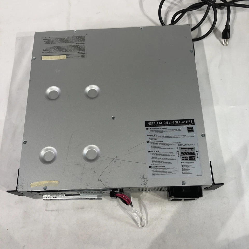 APC SMT1000RM2U Smart UPS Back Up Tested W/ AP9630, NO Batteries, NO Faceplate - Image 3 of 4