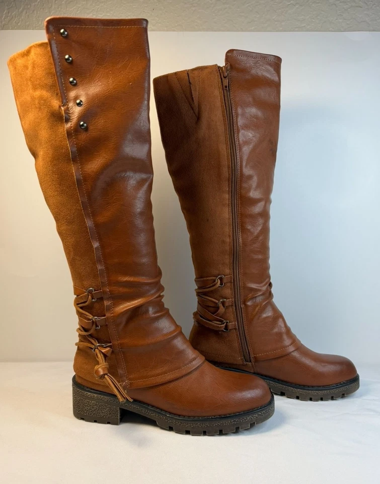 Eva & Zoe Riding Boot Women's Size 7M Brown Calf  Zipper Closure Soft Inner - Image 4 of 4
