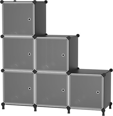 6x Cubic storage organizers stackable modular plastic dorm closet Stairs bin New