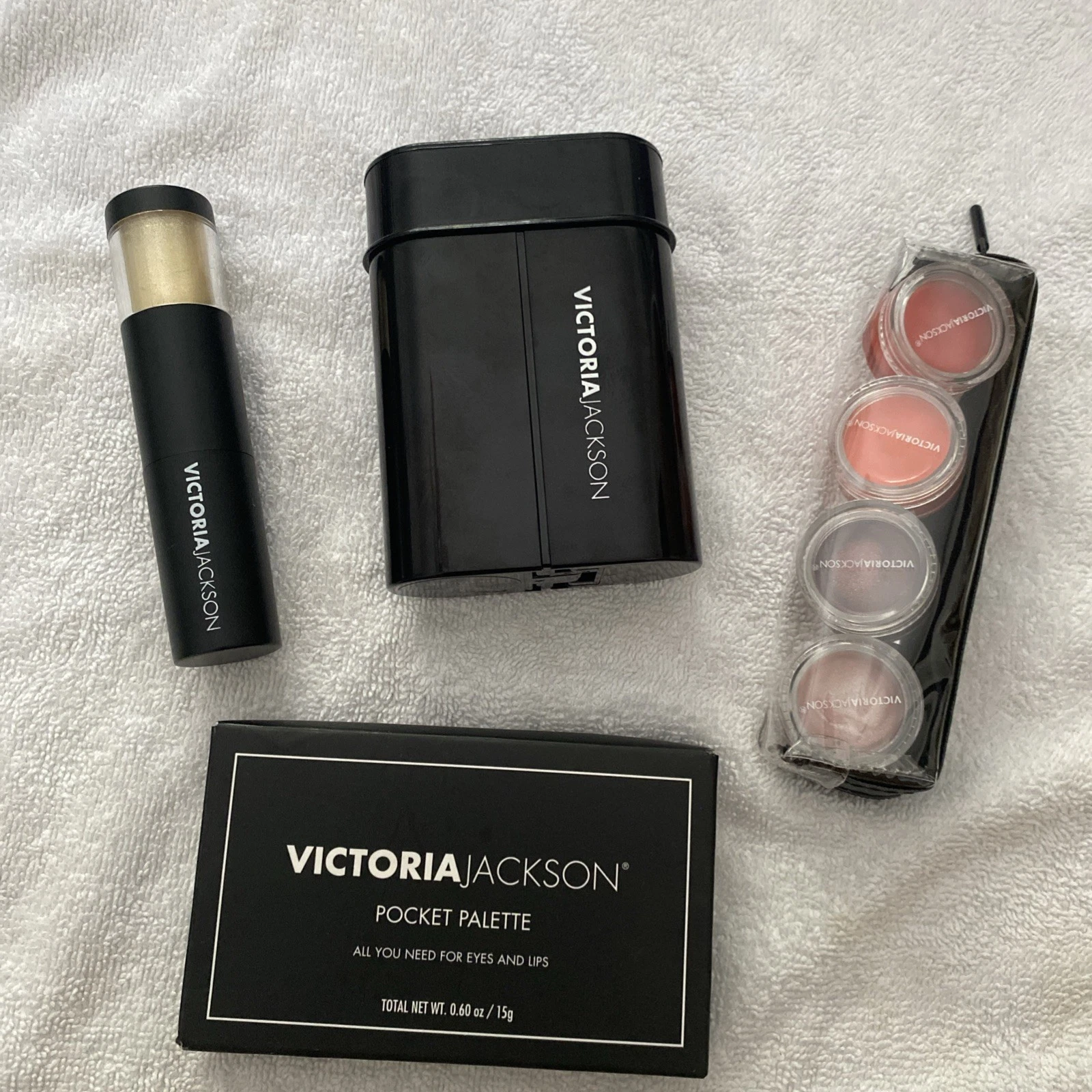 Victoria Jackson Survival Kit Compact Eye Shadow Liner Lip Pencil + extras