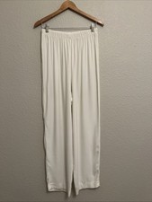 Vintage Wide Leg Pants Coastal White Lagenlook Cottage Boho High Waisted 12
