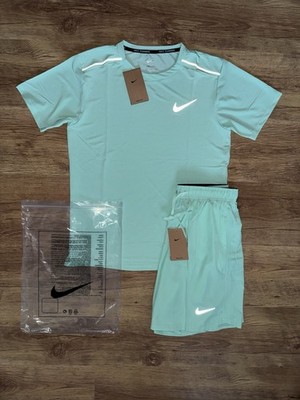 Nike Dri-FIT Running Set Herren Blau   T-Shirt & Shorts   Neu mit Etikett