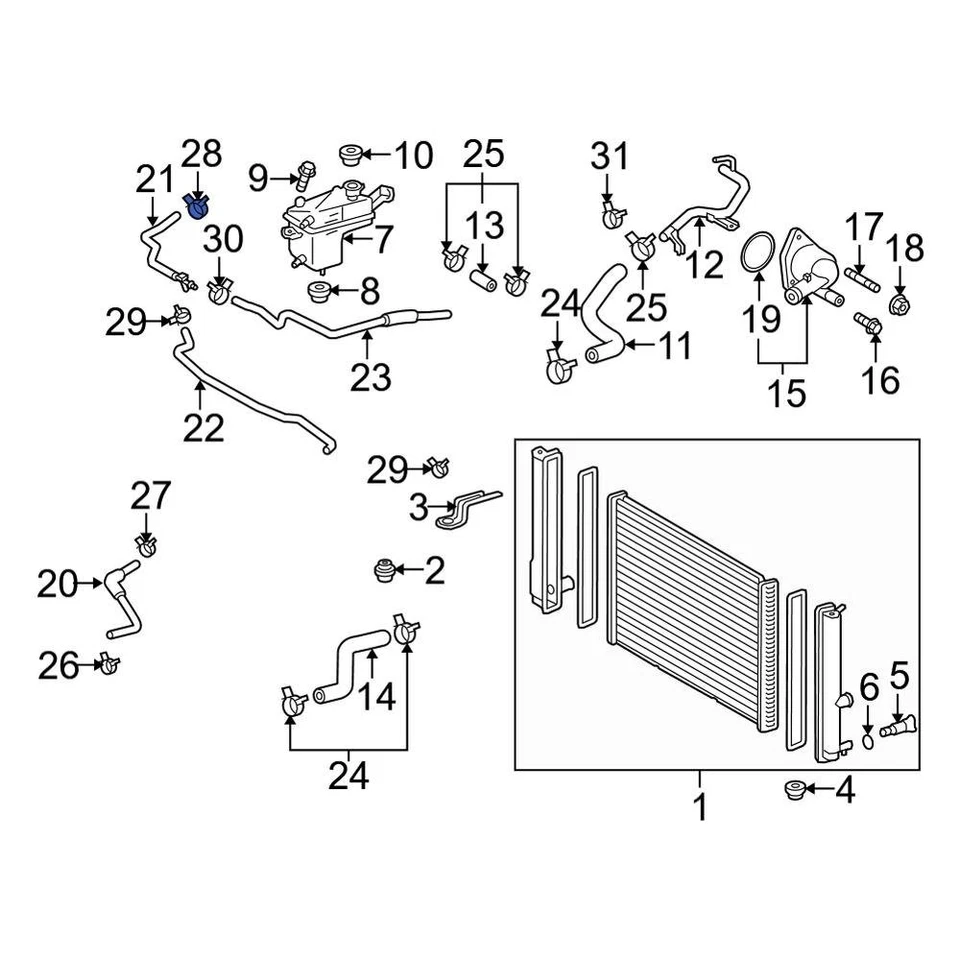 For Toyota Highlander 11-19 Toyota Drive Motor Inverter Radiator Hose Clamp Foto 2 de 4