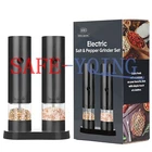 Electric Salt and Pepper Grinder Set with Rechargeable Base Mill-Adjustable