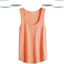 Ex Hush Women’s Sleeveless Cotton Slub Tank Top in Coral (Defect)