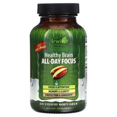 Irwin Naturals - Healthy Brain, All-Day Focus, 60 Liquid Soft-Gels - EXP 4/2026