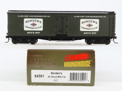 Coche de leche de madera forrado con vidrio Borden's Roundhouse 84591 BFPX escala HO Roundhouse 84591 #507 | Zustand: Used