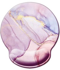 Pink Purple Marble Design Memory Foam Mouse Pad with Padded Wrist Support 9x10