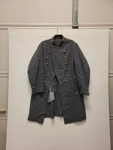 Confederate Frock Coat Size 44 Gray Wool Civil War Reenactment Reproduction