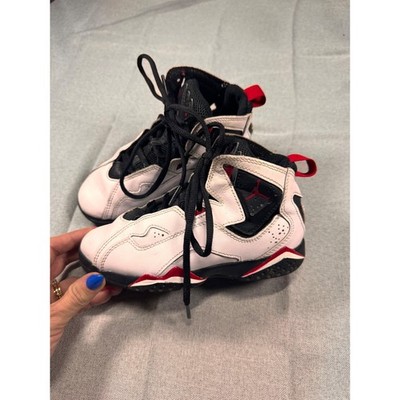 Jordan 7 Retro True Red White Black Cardinal Red Kids Shoes 12C 343796-160