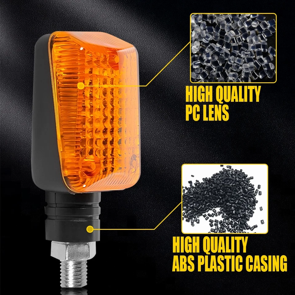 Luces de señalización de giro ámbar para motocicleta 4 piezas amarillas impermeables M10 súper brillantes Foto 4 de 4