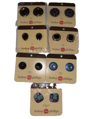 LINDSAY PHILLIPS 7 Pairs Interchangeable Shoe Snaps Charms Accessories Lot New!