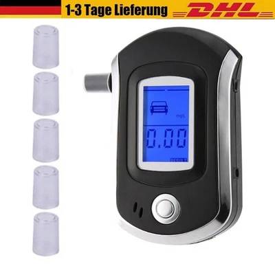 MARKENLOS Alkoholtester Promilletester Alkomat Alcohol Tester Polizeigenau & 5 Mundstücke