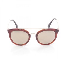 PRADA sunglasses Plastic / Gold Plated Brown Used Women