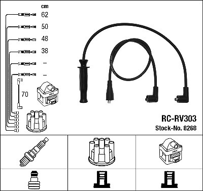8268 NGK Ignition Cable Kit for FORD,NISSAN,ROVER,SEAT