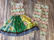 Matilda Jane sz 12 Hammond Bay Summertime tank dress Happy ruffle leggings B19