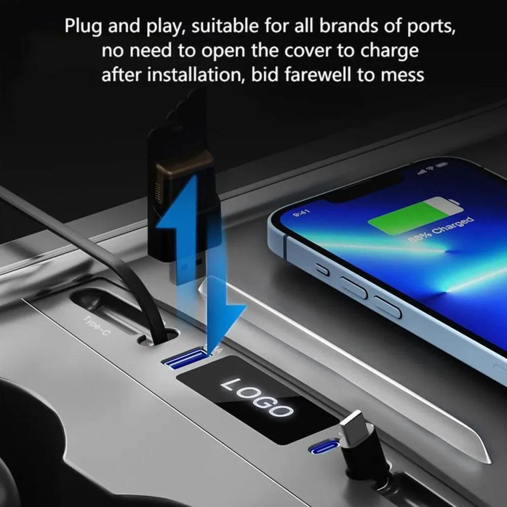 Car Charger USB Hub Fast Charge Cable Adapter Docking Center Station P6C9 аχ