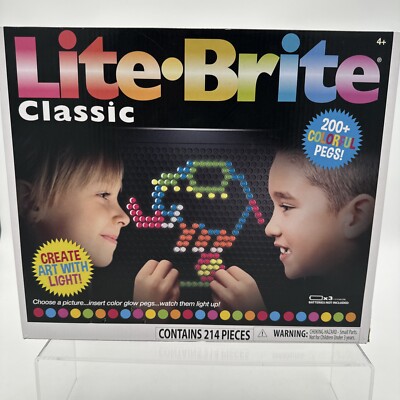 214 Pegs Magic Screen Retro Style Lite Brite Kids Toy Fun Light Bright Game Set