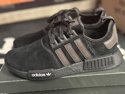 NWT Adidas NMD-R1 Black Suede w/ 3M Reflective Red Stripes