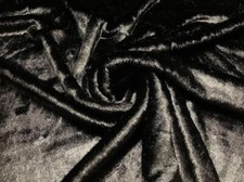 Super Luxury Faux Fur Fabric Material SHORT PLUSH PITCH BLACK
