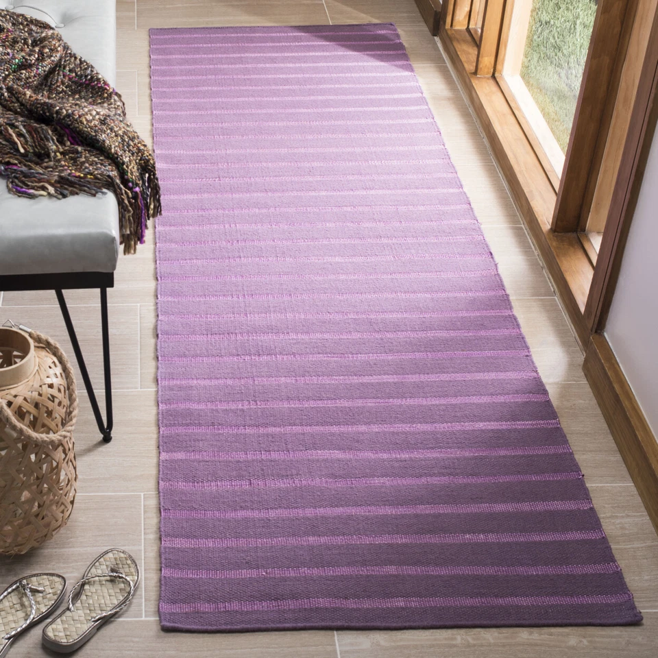 SAFAVIEH Dhurries DHU313C Handwoven Lavender Rug - Image 2 of 4
