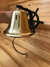 Nautical Ship's BOAT BELL w/ Anchor 3"h x 4.5w Solid Brass Marine Maritime Decor