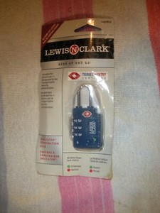 Lewis N Clark TSA 3-dial Combo Lock Blue TSA30 BLUE  NIP!