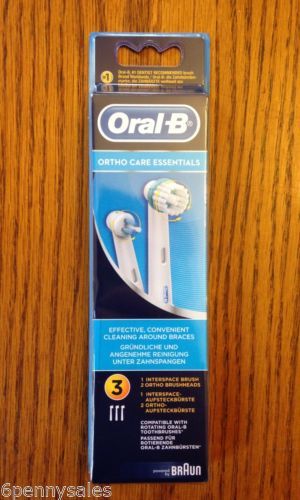 3 ORAL-B Ortho Braces Care Replacement Toothbrush Tooth Brus