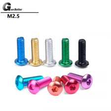 M2.5 Aluminum Alloy Hex Socket Pan Button Head Screws Bolt Colourful Anodizing