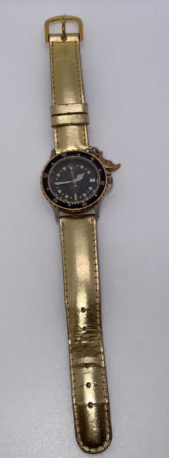 Kirk’s Folly Mermaid Watch With Gold Leather Band