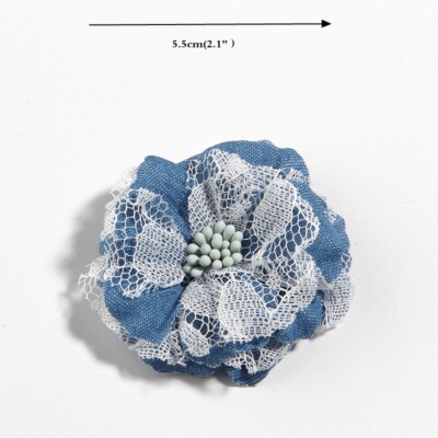 Bouquet Di 30 Fiori In Tessuto 5,5 Cm: Accessori Per Capelli In Pizzo, Neonato E Bambina