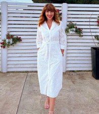 ZARA NWT $109 WOMAN SS24 EMBROIDERED EYELET DRESS ZW COLLECTION WHITE | 3129/265