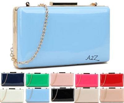 Einfache Damen-Clutch-Tasche zum Patent Schultertasche Hartschale Hochzeit Braut Abend Handtasche