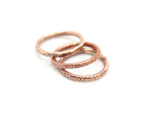 Copper Ring Stackable Hammered Rings Band Size 5 Promise Ring thin 2mm