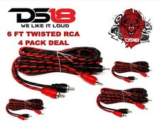 RCA6FT 6 ft 2 Channel Shielded Twisted RCA Audio Cable Amp Cables 4 Pack DS18