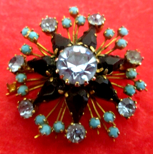 Superbe Broche Ancienne Couleur Or - Porte-photo Art Déco - Bijou Vintage Femme