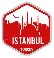 Istanbul City Turkey Grunge Travel Stamp Car Bumper Sticker Decal 5