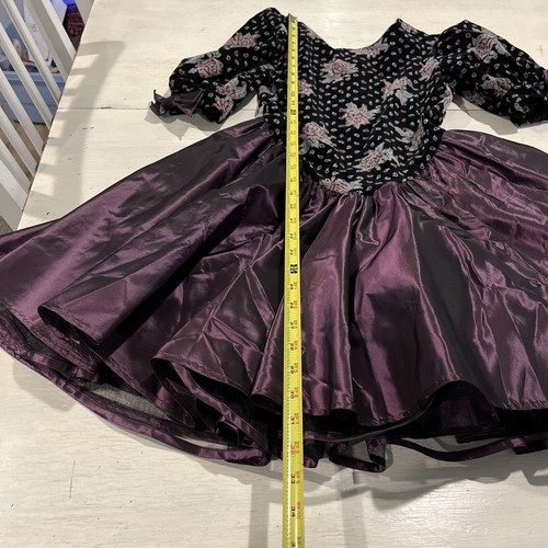 BONNIE JEAN NEW YORK DRESS GIRLS 12 VELVET TAFFETA PURPLE FULL CIRCLE - Picture 11 of 24