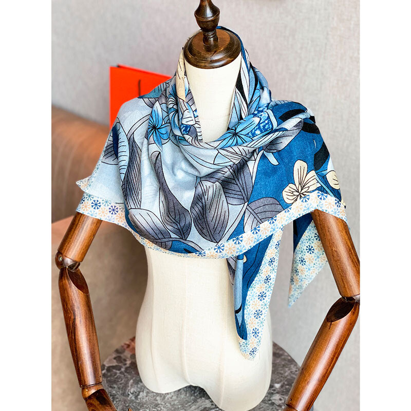 2025 New Boutique Pure Cashmere Ring Scarf Shawl Wrap Soft Printed 78x38